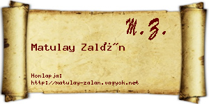Matulay Zalán névjegykártya